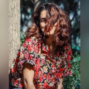 Vintage 90s I am Floral Button Front Blouse Size L